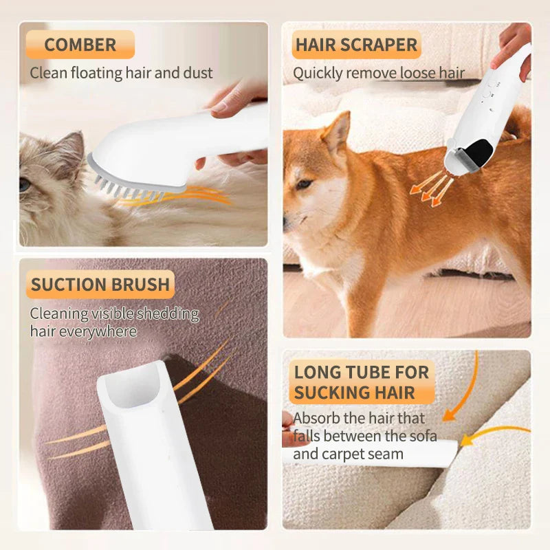 KTX-792083 Pet Grooming Kit with Vacuum Electric Trimmer and Hair Dryer for Cats