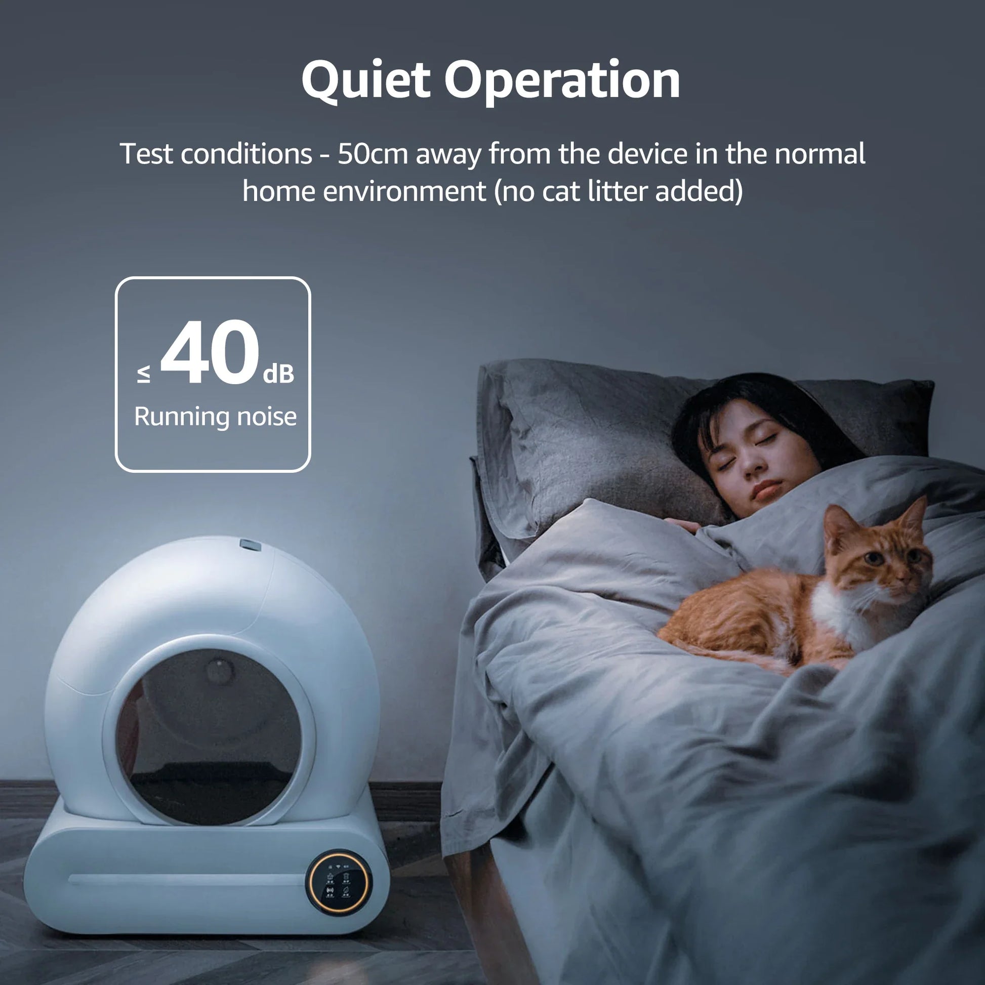 KTX-792275 Smart Automatic Cat Litter Box with 65L Capacity and App Control for Multiple Cats