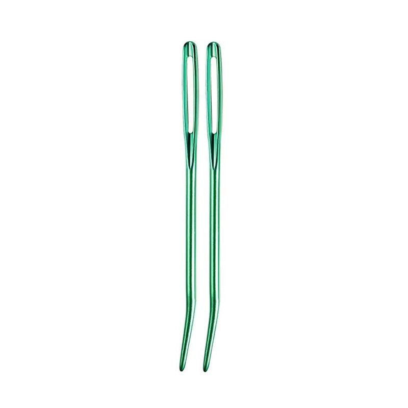 KTX-792659 Knitting Needles Set - Multi-Color 70mm Big Eye Elbow Metal Yarn Needles for Hand Knitting