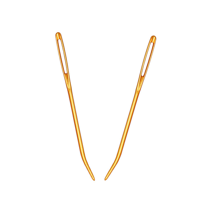 KTX-792659 Knitting Needles Set - Multi-Color 70mm Big Eye Elbow Metal Yarn Needles for Hand Knitting