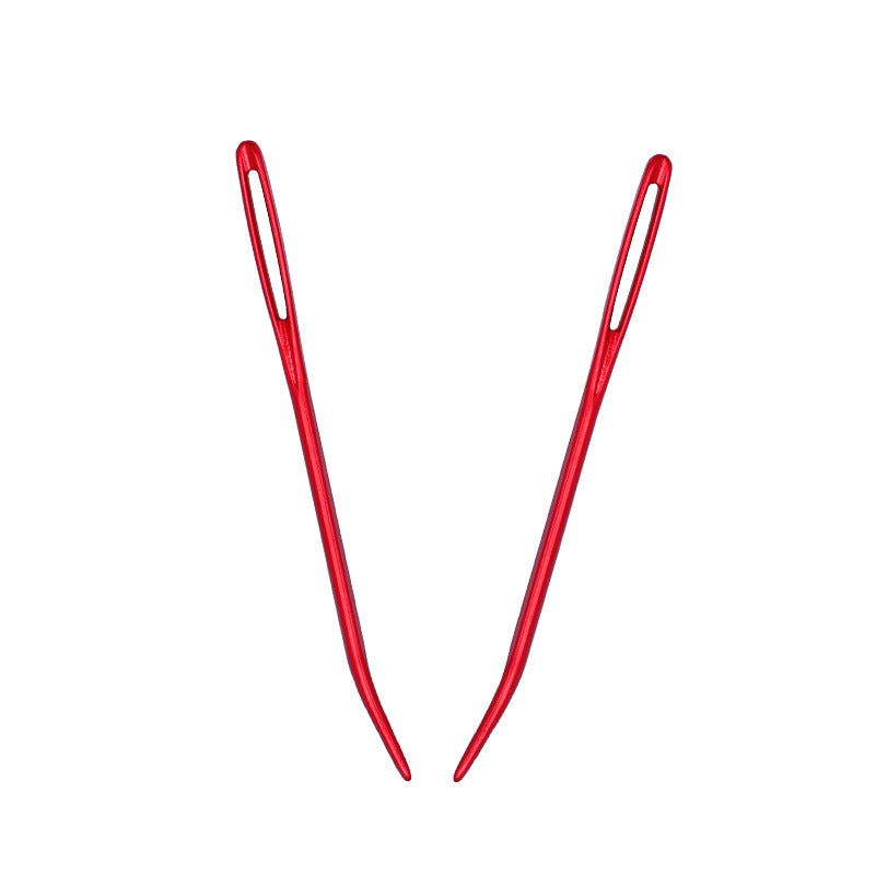 KTX-792659 Knitting Needles Set - Multi-Color 70mm Big Eye Elbow Metal Yarn Needles for Hand Knitting