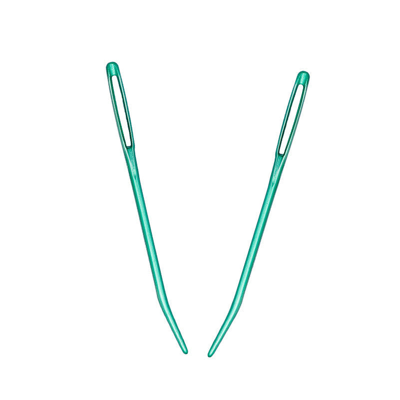 KTX-792659 Knitting Needles Set - Multi-Color 70mm Big Eye Elbow Metal Yarn Needles for Hand Knitting