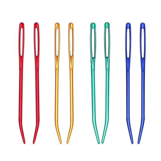 KTX-792659 Knitting Needles Set - Multi-Color 70mm Big Eye Elbow Metal Yarn Needles for Hand Knitting