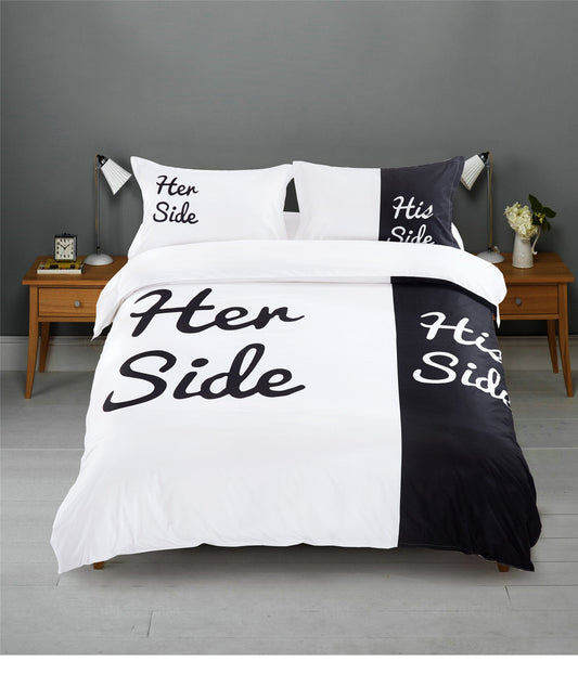 KTX-792979 Elegant Black and White Cat-Themed 3D Bedding Set - 4-Piece Polyester Cotton Comforter Ensemble