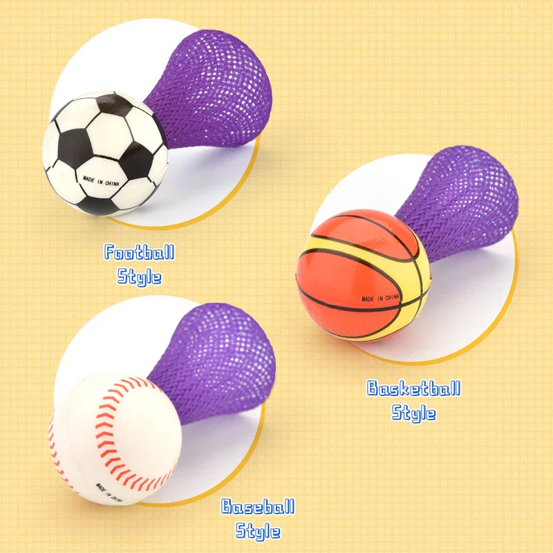 KTX-793235 Interactive PU Bouncing Doll Toy for Kids - Soft Mini Jumping Ball Spring Launcher