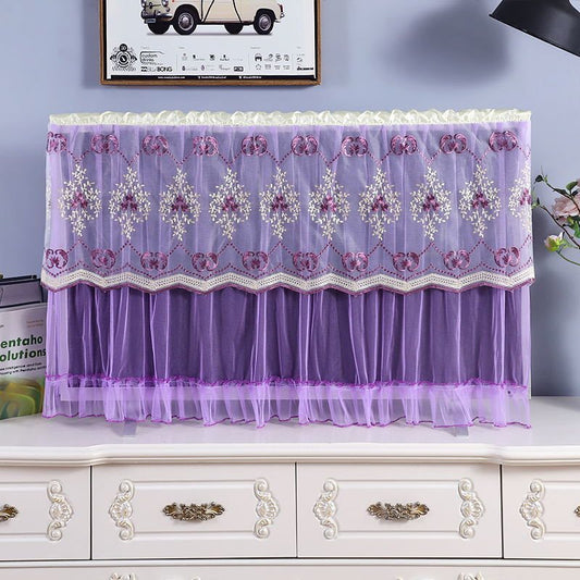 KTX-793683 Lace Television Cover for Dust Protection - Available in Multiple Sizes and Colors