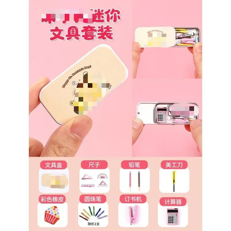 KTX-793811 Miniature Simulation Pencil Case for Dollhouse Decoration - Educational Mini Toy Set