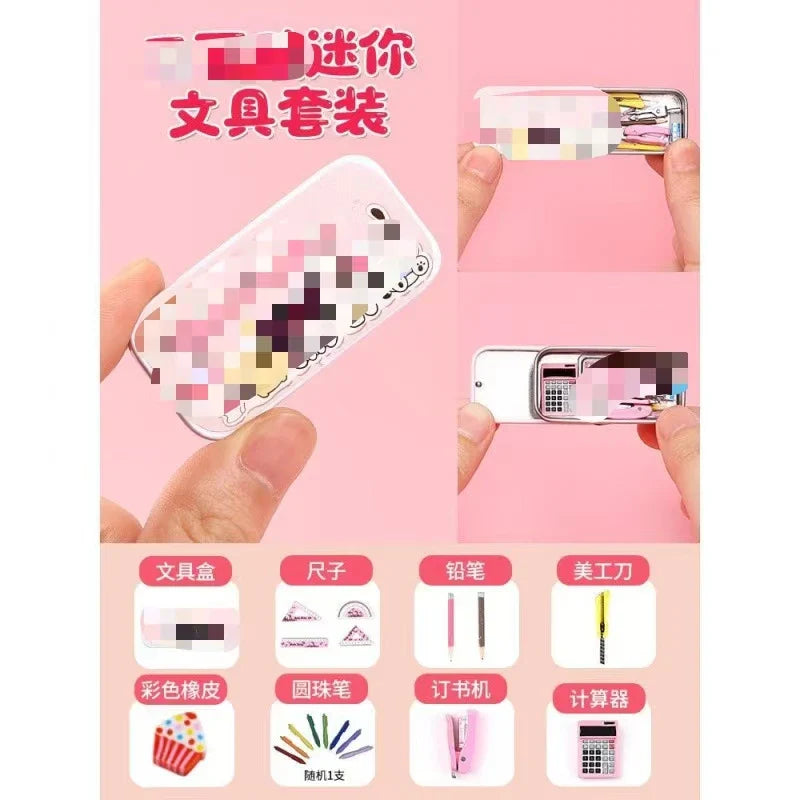 KTX-793811 Miniature Simulation Pencil Case for Dollhouse Decoration - Educational Mini Toy Set