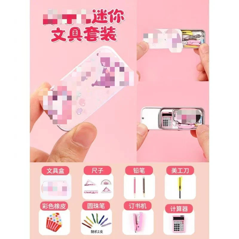 KTX-793811 Miniature Simulation Pencil Case for Dollhouse Decoration - Educational Mini Toy Set