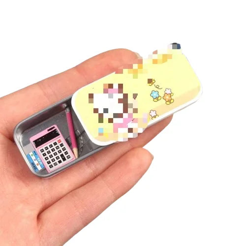 KTX-793811 Miniature Simulation Pencil Case for Dollhouse Decoration - Educational Mini Toy Set