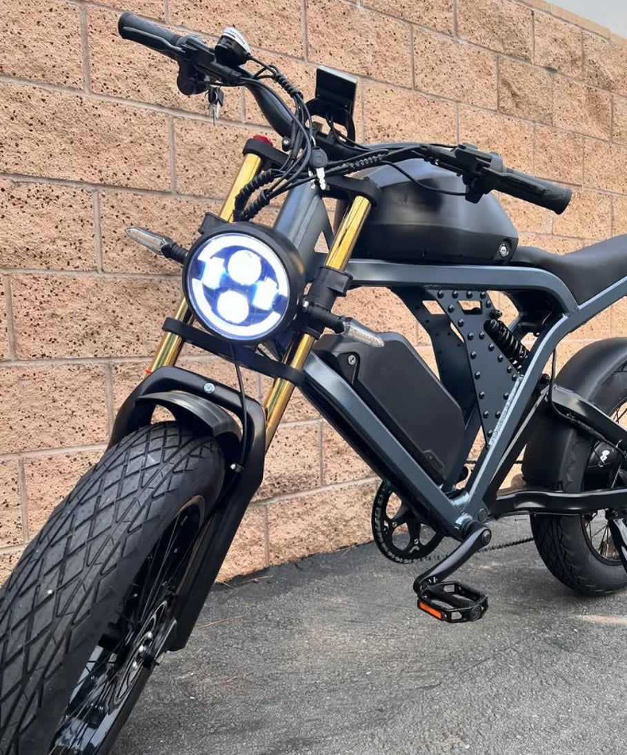 KTX-794835 20 Inch Electric Mountain Bike with Fat Tires and 1500W Motor, Dual Suspension, 7 Speed and Hydraulic Disc Brakes