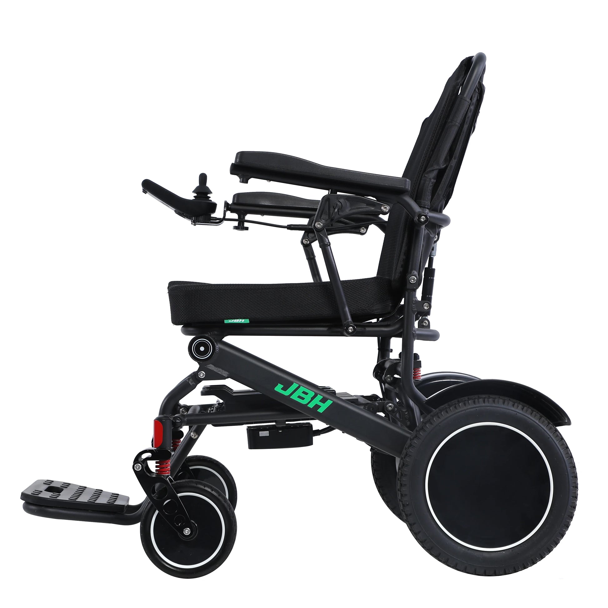 KTX-795155 D15C Motorized Folding Electric Wheelchair - Black, Metal Frame, 20km Range, 6 km/h Speed