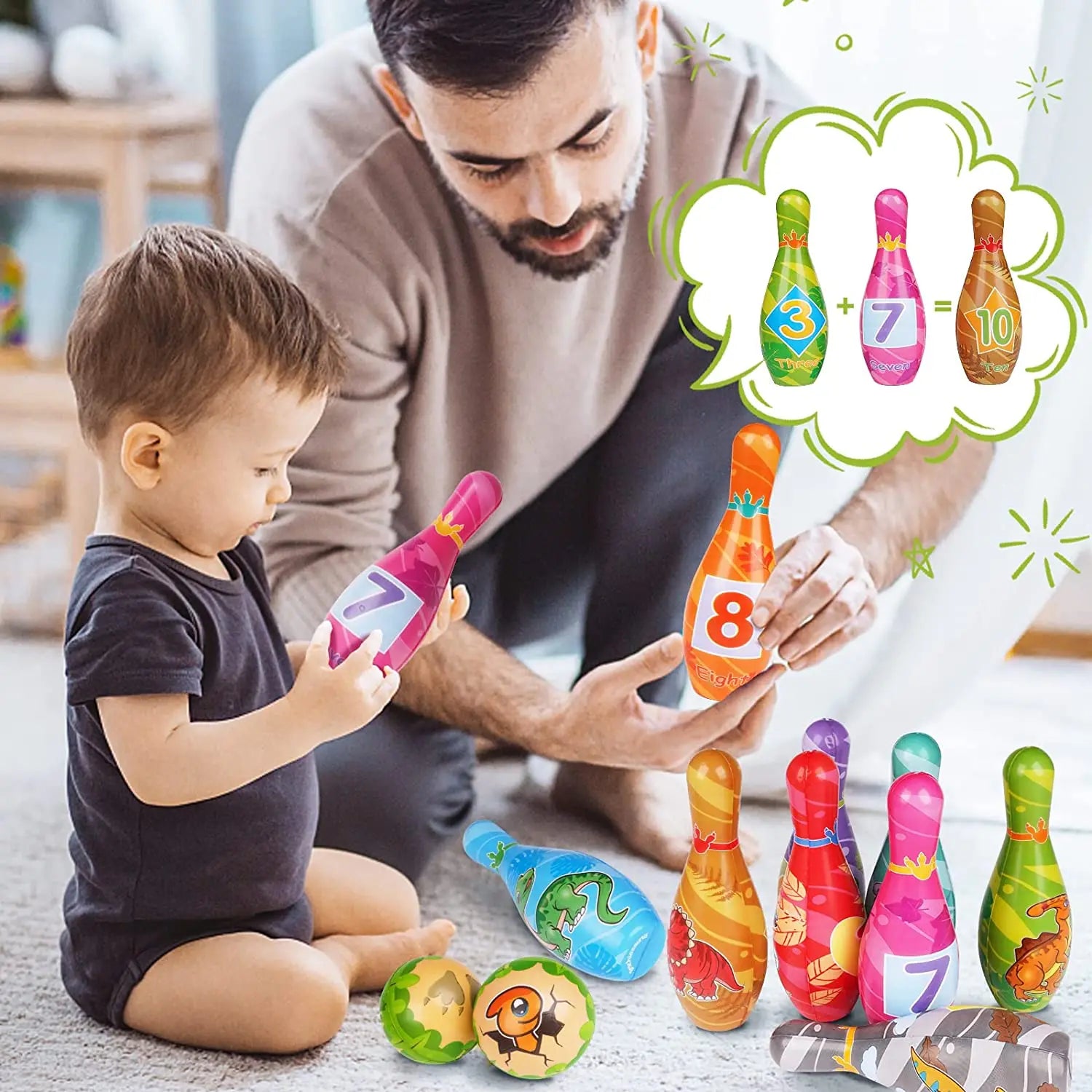 KTX-796115 Children's Bowling Toy Set for Indoor and Outdoor Fun – Eco-Friendly Material, Suitable for Ages 2 and Up