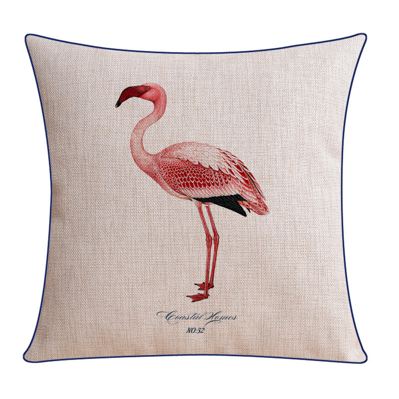 KTX-796243 Classical Seaweed Starfish Thick Cotton Linen Pillow Cover - Multiple Sizes Available