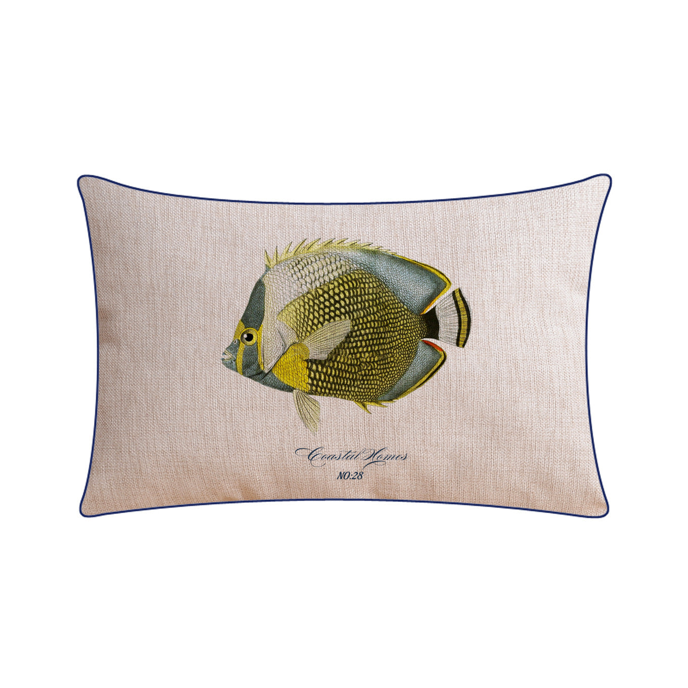 KTX-796243 Classical Seaweed Starfish Thick Cotton Linen Pillow Cover - Multiple Sizes Available