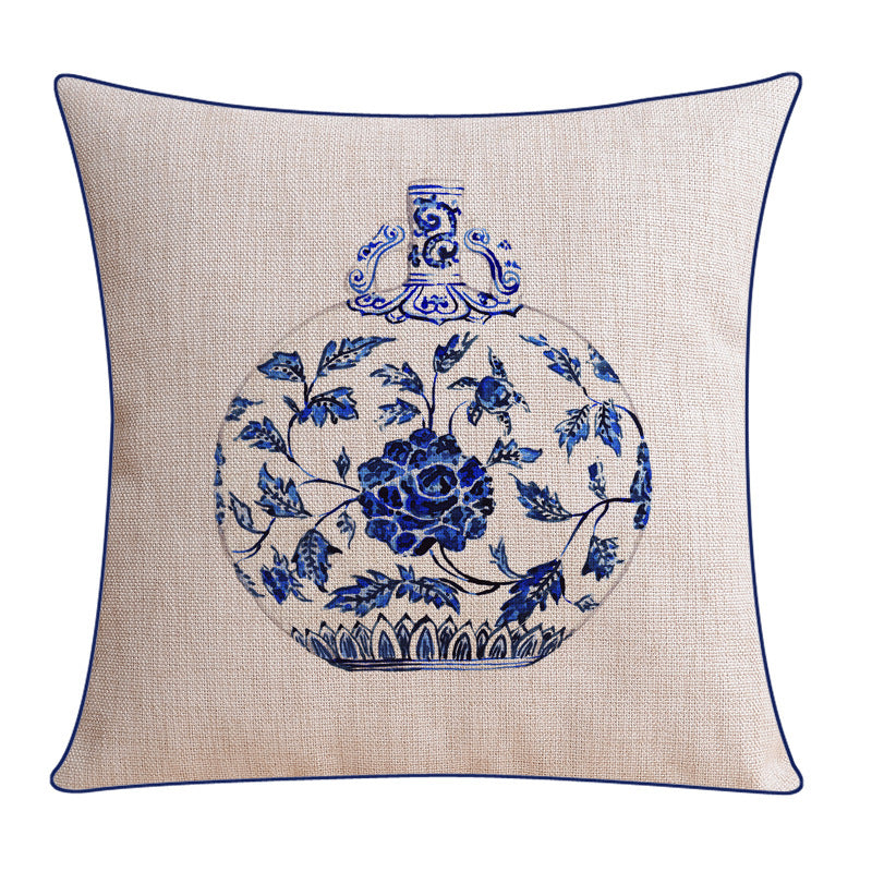 KTX-796243 Classical Seaweed Starfish Thick Cotton Linen Pillow Cover - Multiple Sizes Available