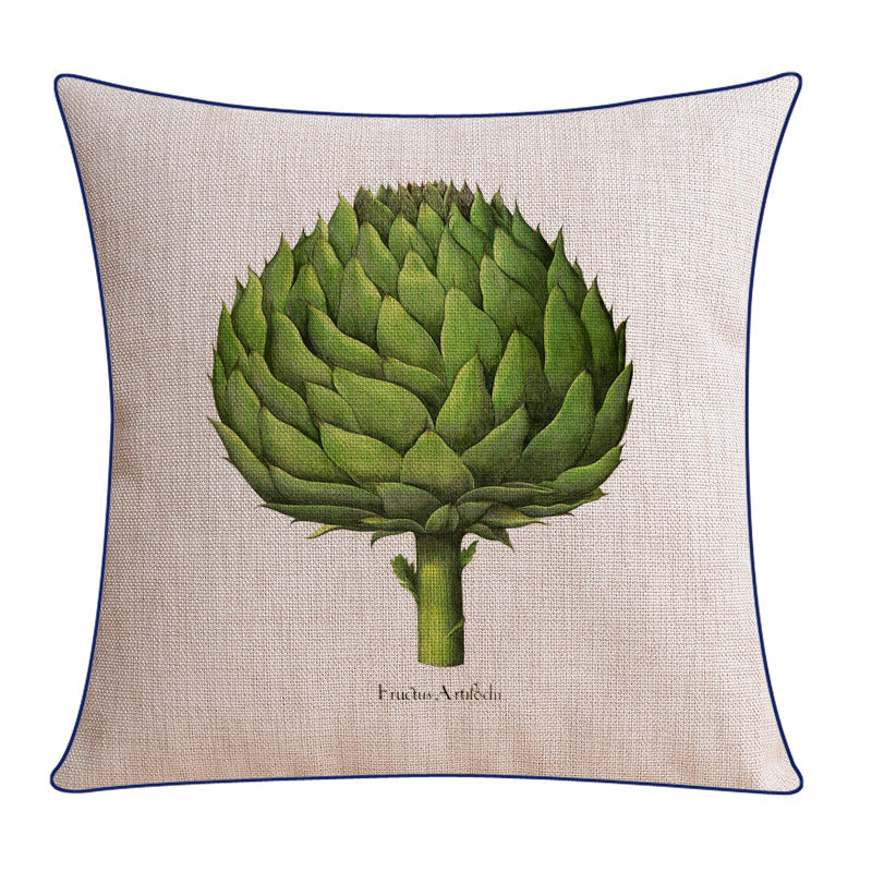 KTX-796243 Classical Seaweed Starfish Thick Cotton Linen Pillow Cover - Multiple Sizes Available