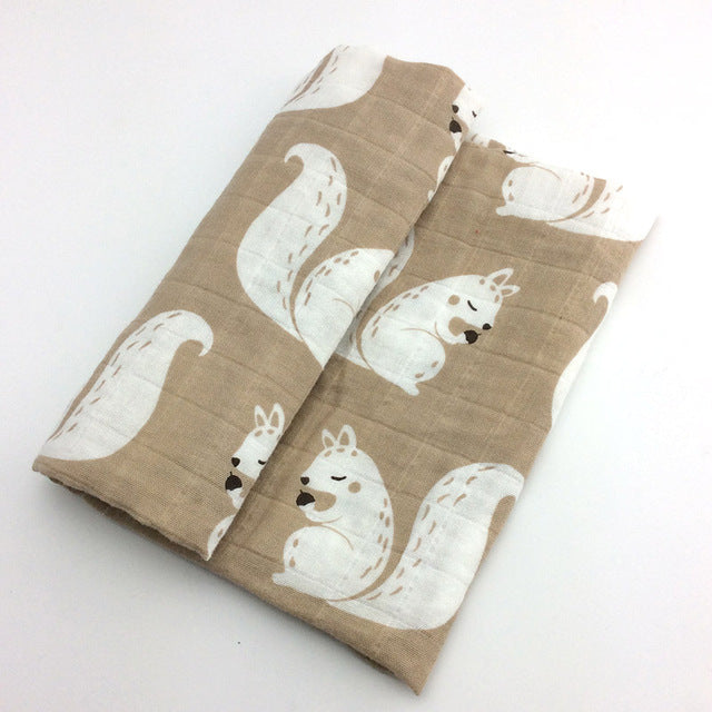 KTX-797267 Cotton Gauze Baby Quilt - Soft 60x60cm Wrap in Multiple Colors