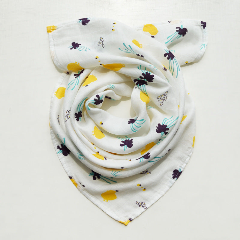 KTX-797267 Cotton Gauze Baby Quilt - Soft 60x60cm Wrap in Multiple Colors