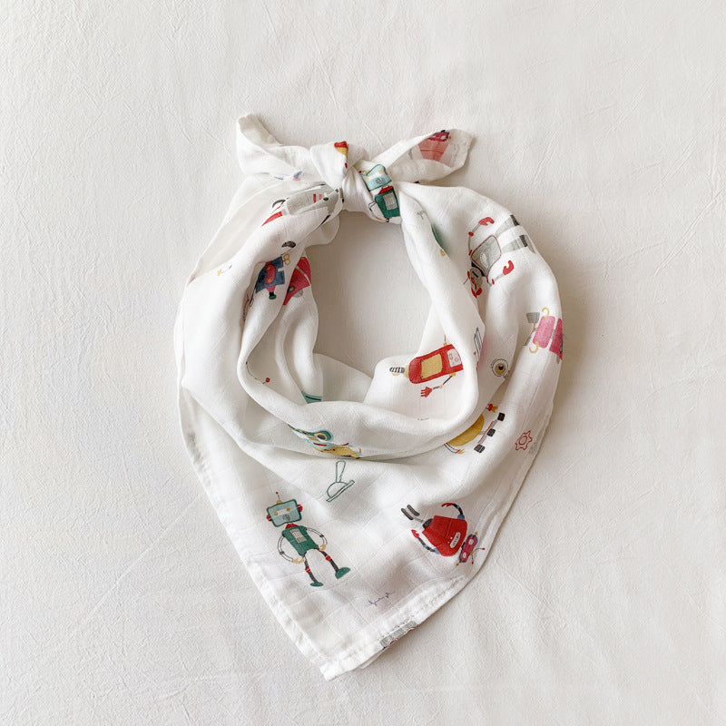 KTX-797267 Cotton Gauze Baby Quilt - Soft 60x60cm Wrap in Multiple Colors