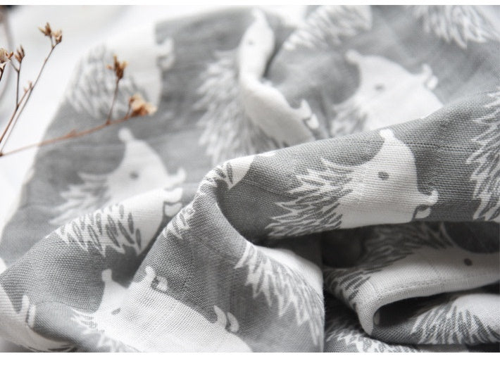 KTX-797267 Cotton Gauze Baby Quilt - Soft 60x60cm Wrap in Multiple Colors