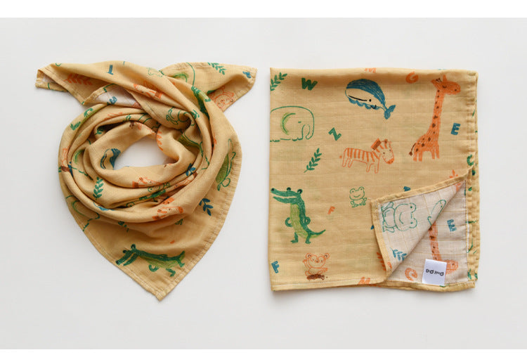 KTX-797267 Cotton Gauze Baby Quilt - Soft 60x60cm Wrap in Multiple Colors