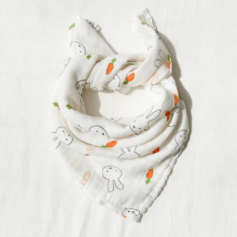 KTX-797267 Cotton Gauze Baby Quilt - Soft 60x60cm Wrap in Multiple Colors