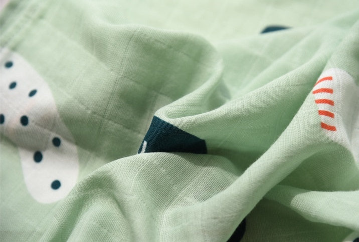 KTX-797267 Cotton Gauze Baby Quilt - Soft 60x60cm Wrap in Multiple Colors