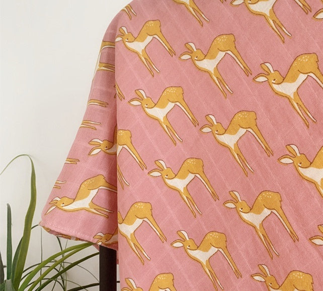 KTX-797267 Cotton Gauze Baby Quilt - Soft 60x60cm Wrap in Multiple Colors