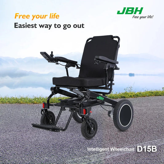 KTX-797459 Portable Folding Dual Motor Electric Wheelchair with Aluminum Alloy Frame, 120 kg Load Capacity, 20 km Driving Range