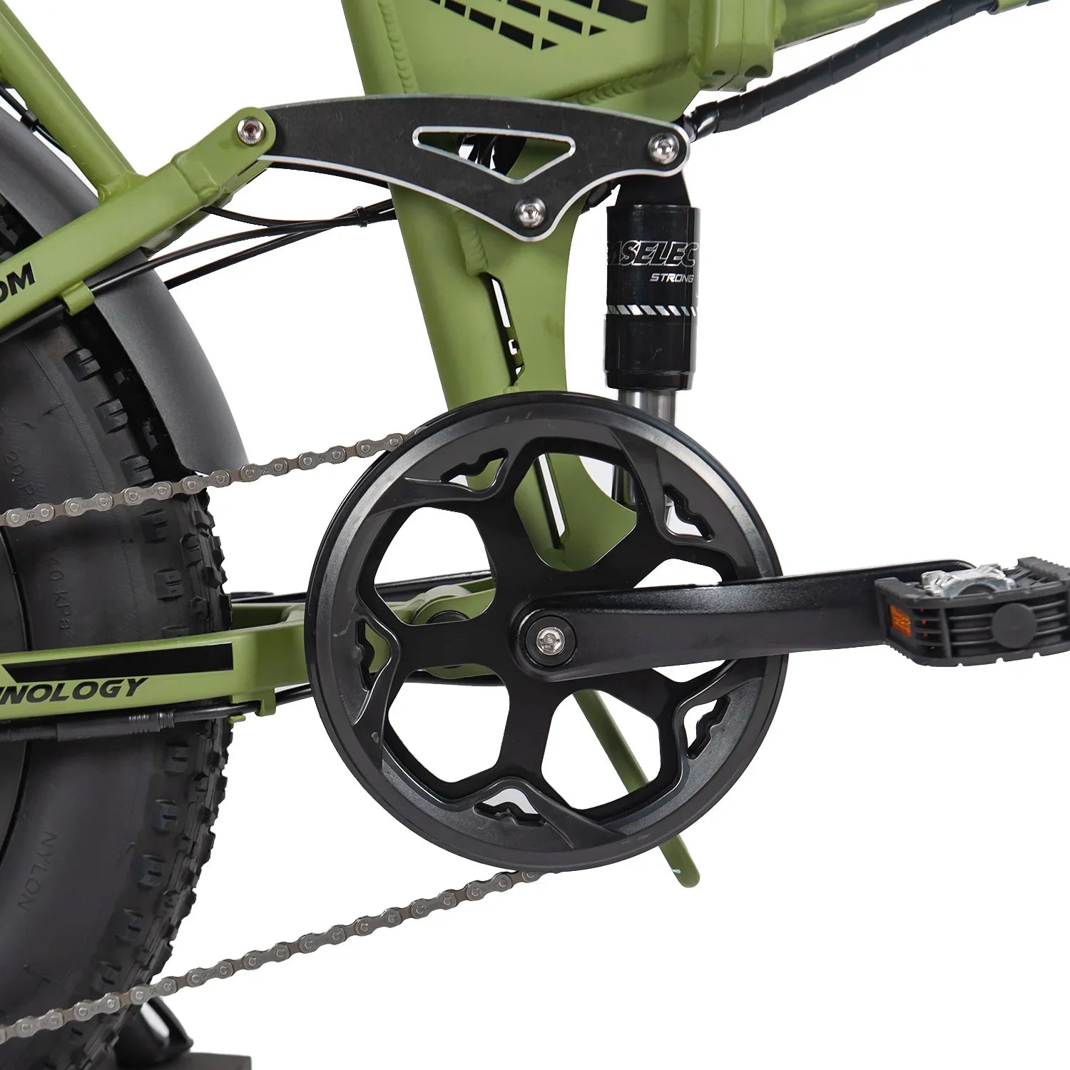 KTX-797907 Folding Electric Snow Bike with 20-Inch Wheels and 7-Speed Gearing