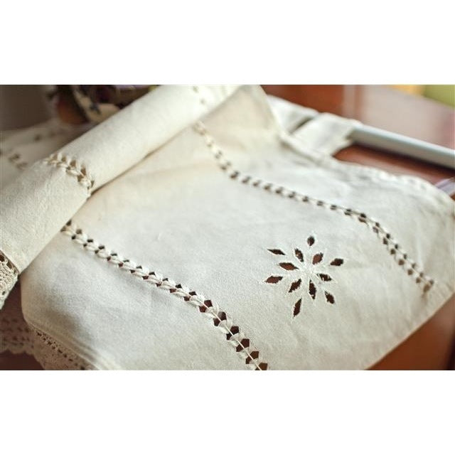 KTX-798291 Coarse Cotton Linen Crochet Coffee Rod Curtain - American Style, 150CM x 45CM, Ideal for Living Room, Bedroom, Balcony