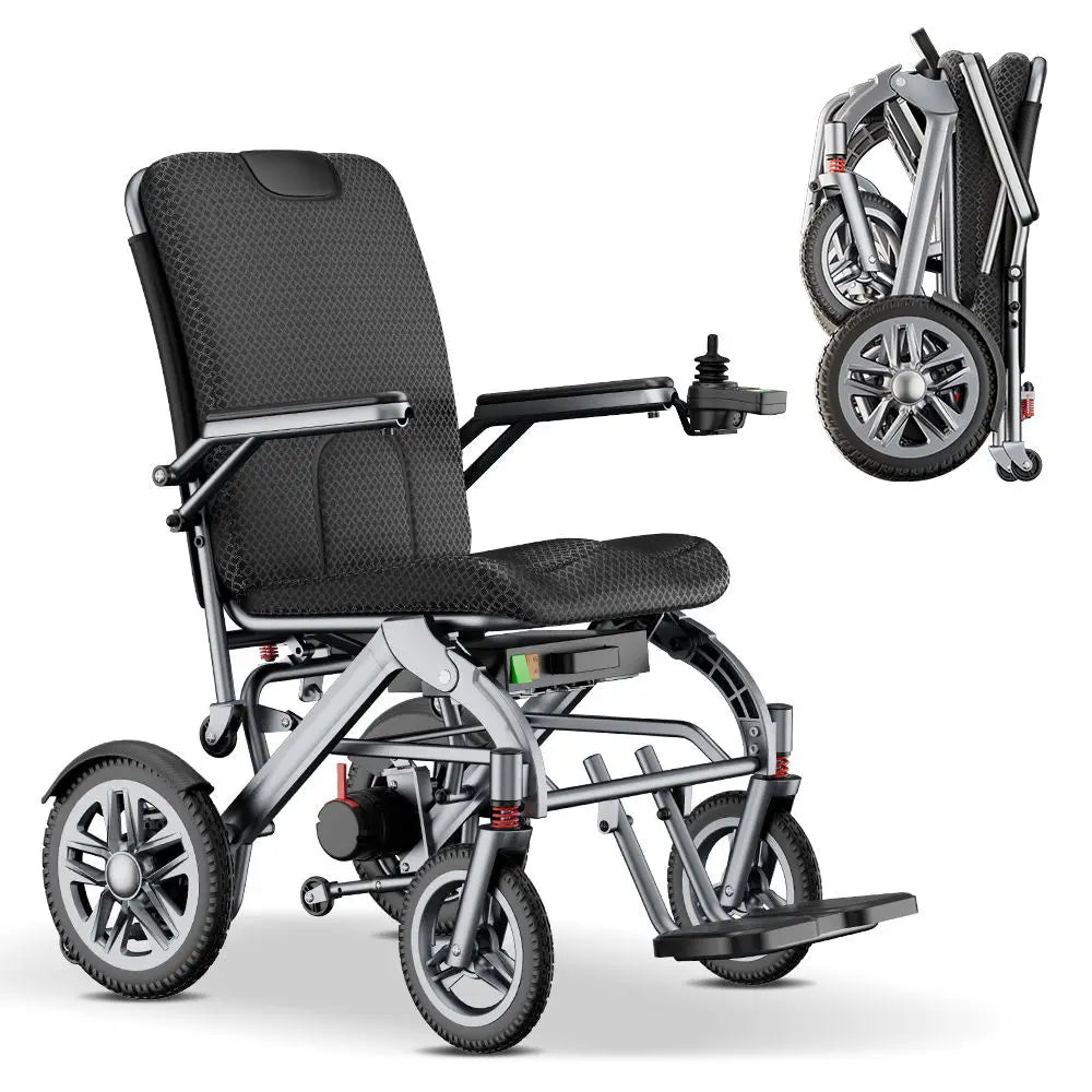 KTX-799763 Portable Lightweight Electric Wheelchair with 100kg Capacity and Foldable Aluminium Alloy Frame