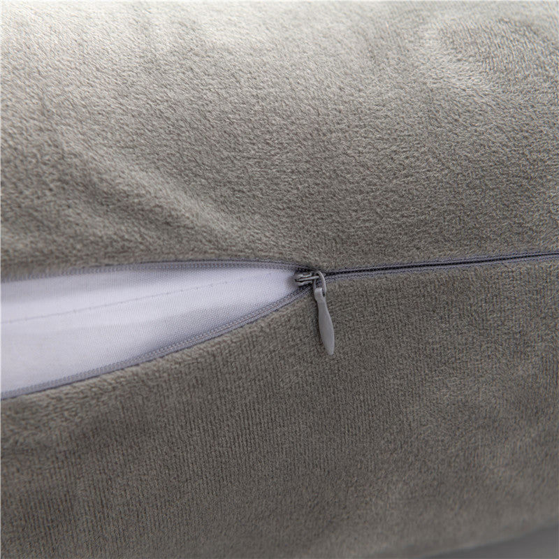 KTX-800211 Detachable Multifunctional Pregnancy Pillow for Belly and Lumbar Support - 147x77cm Crystal Velvet Gray