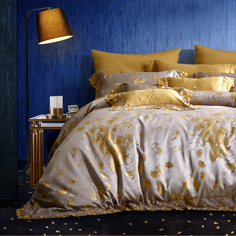 KTX-800723 Luxurious Cotton Jacquard Floral Bedding Set - Available in Multiple Sizes