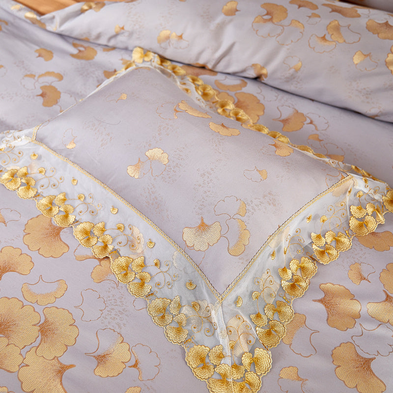 KTX-800723 Luxurious Cotton Jacquard Floral Bedding Set - Available in Multiple Sizes