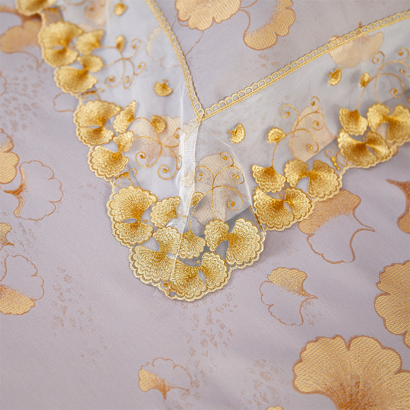 KTX-800723 Luxurious Cotton Jacquard Floral Bedding Set - Available in Multiple Sizes