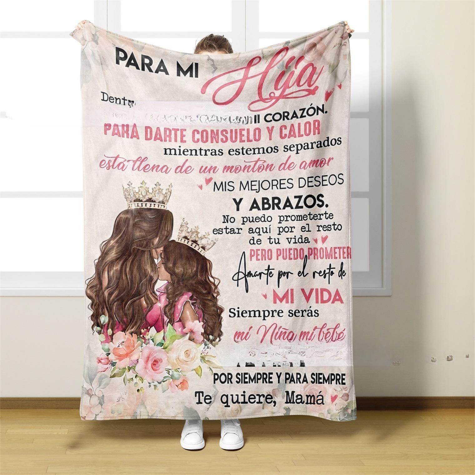 KTX-800723 Soft Polyester Envelope Letter Blanket for Bedroom - Multiple Sizes Available