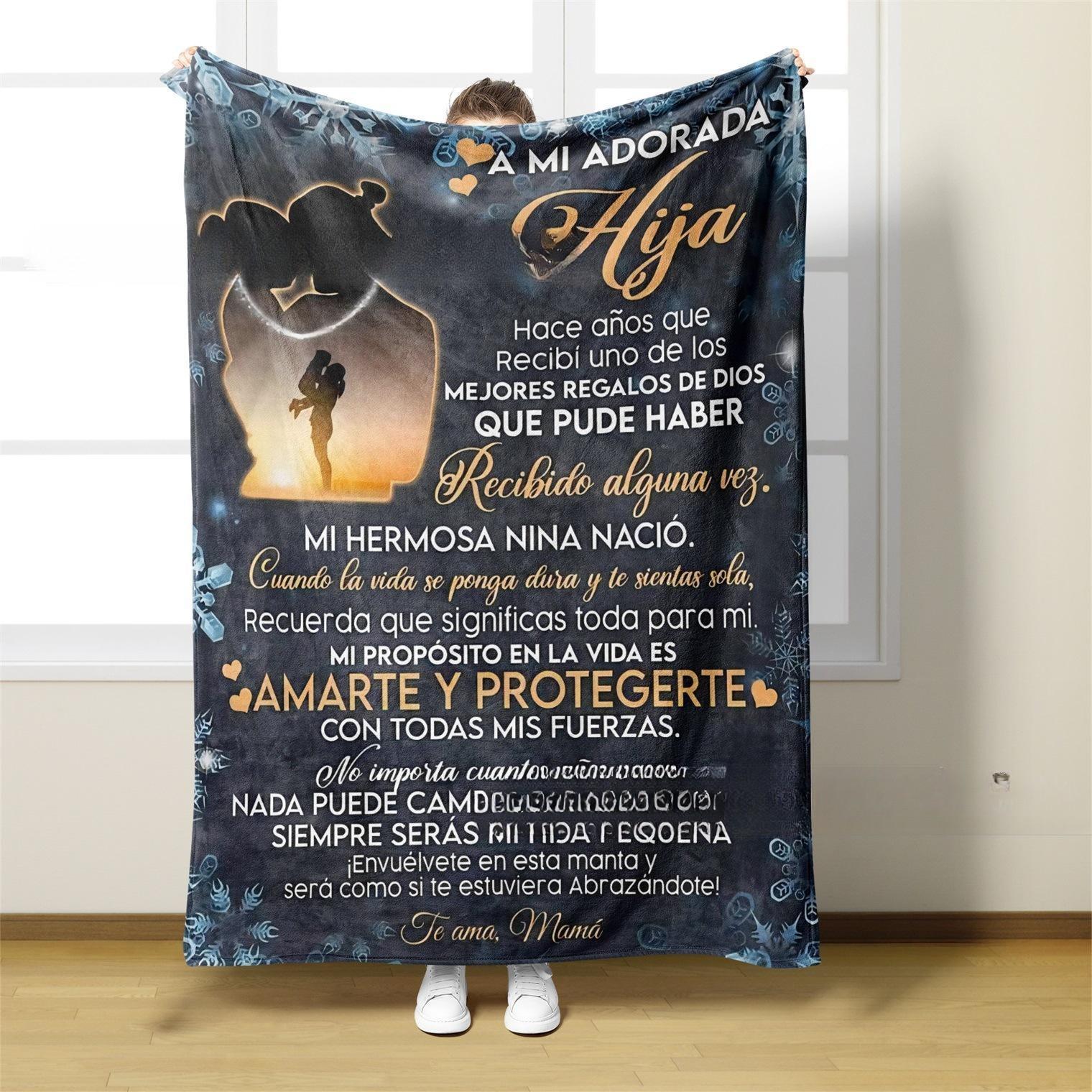 KTX-800723 Soft Polyester Envelope Letter Blanket for Bedroom - Multiple Sizes Available