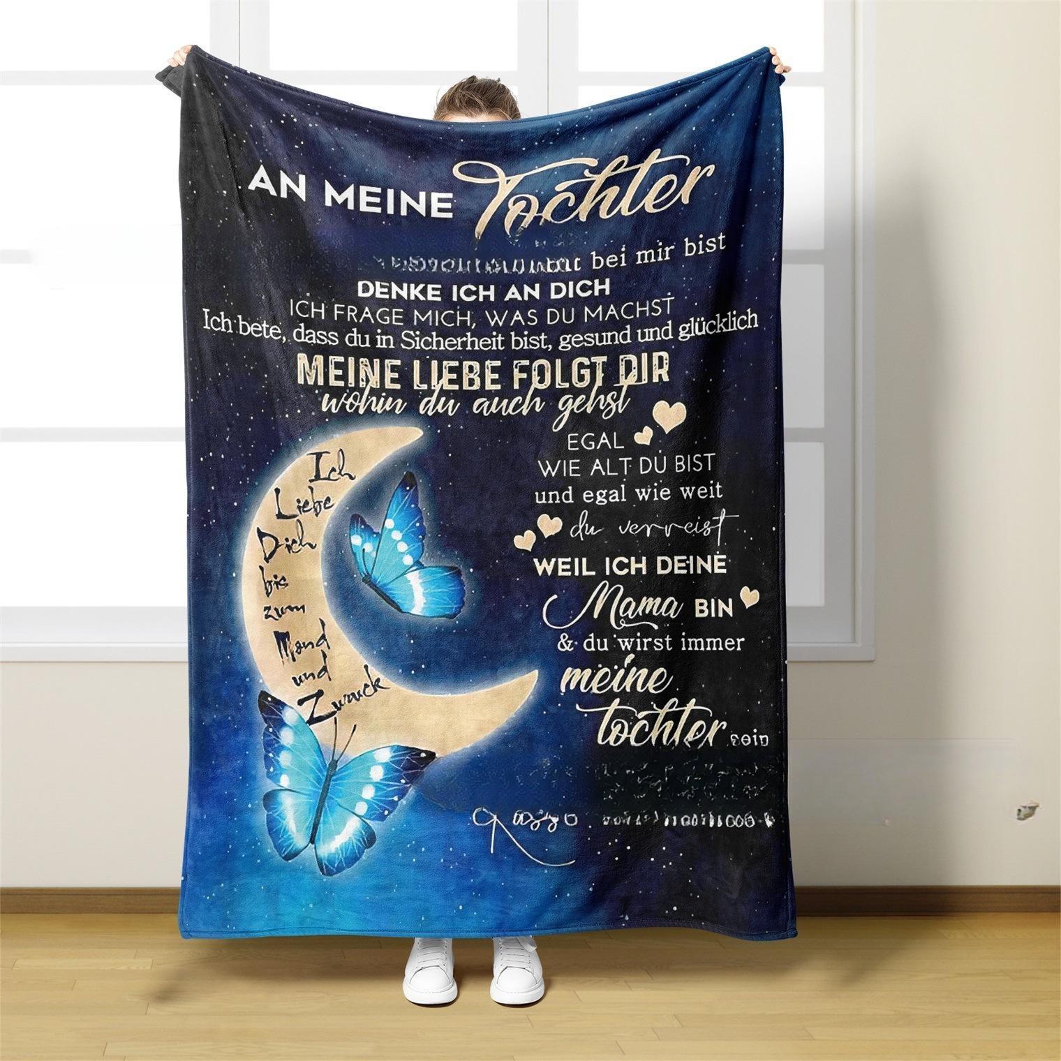 KTX-800723 Soft Polyester Envelope Letter Blanket for Bedroom - Multiple Sizes Available