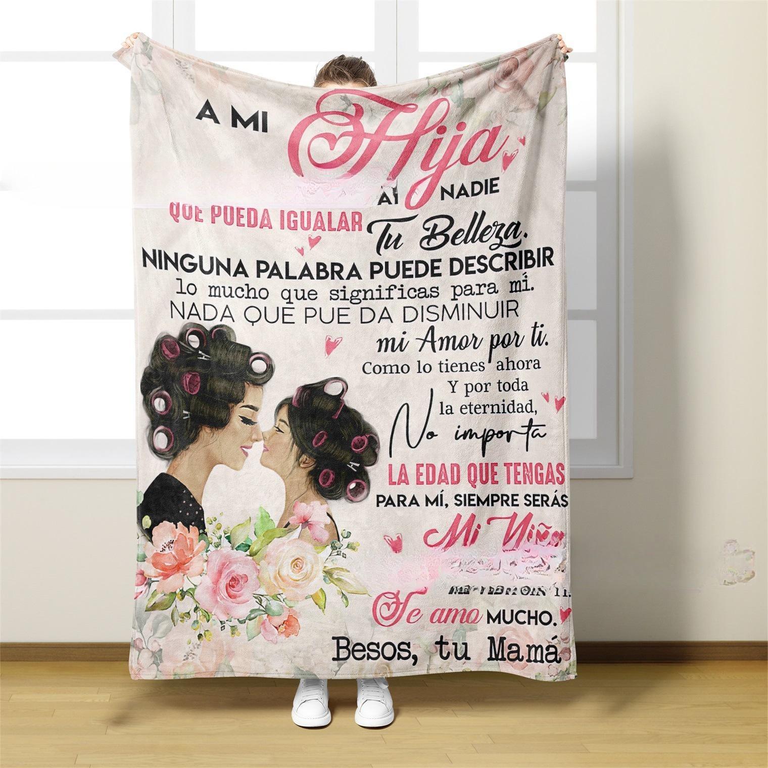 KTX-800723 Soft Polyester Envelope Letter Blanket for Bedroom - Multiple Sizes Available