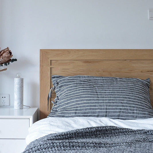 KTX-802195 Linen Washed Ramie Striped Pillow Case - 50cm x 75cm