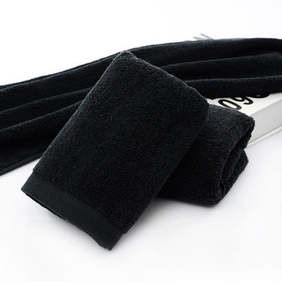 KTX-802771 Black Cotton Towels, 21 Strands, 35x75cm, Soft and Durable Material