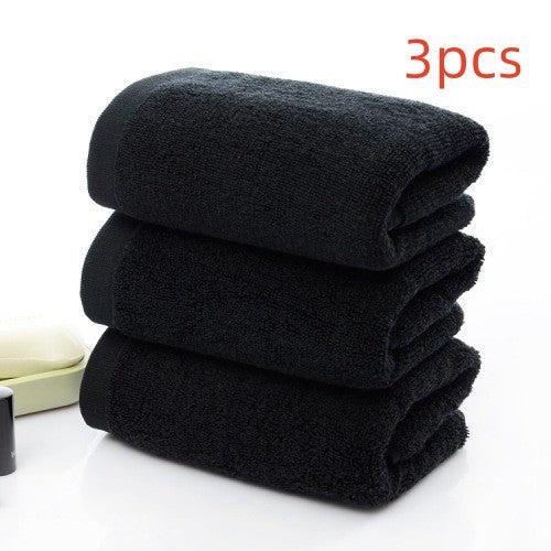 KTX-802771 Black Cotton Towels, 21 Strands, 35x75cm, Soft and Durable Material