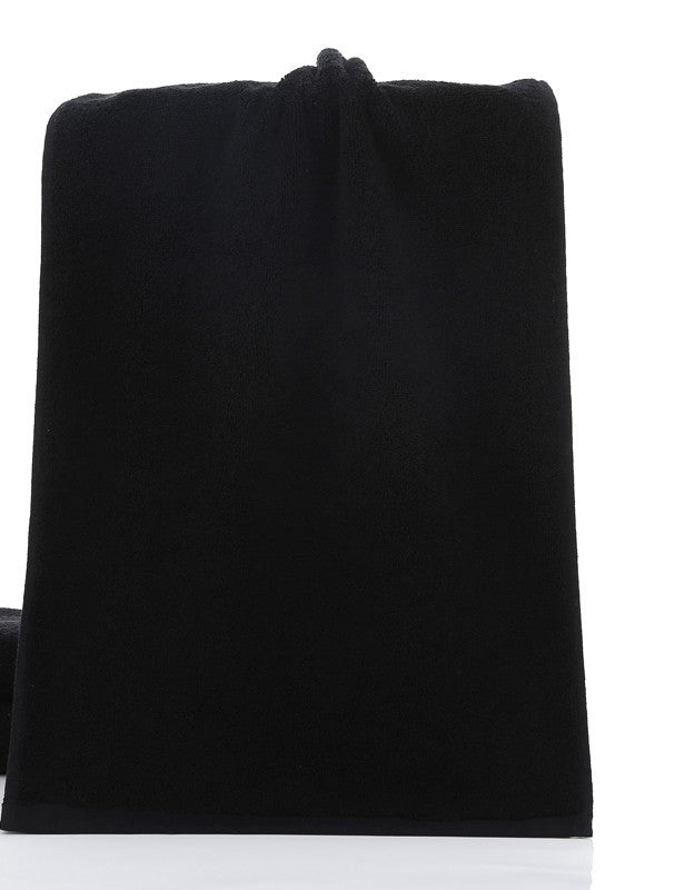 KTX-802771 Black Cotton Towels, 21 Strands, 35x75cm, Soft and Durable Material