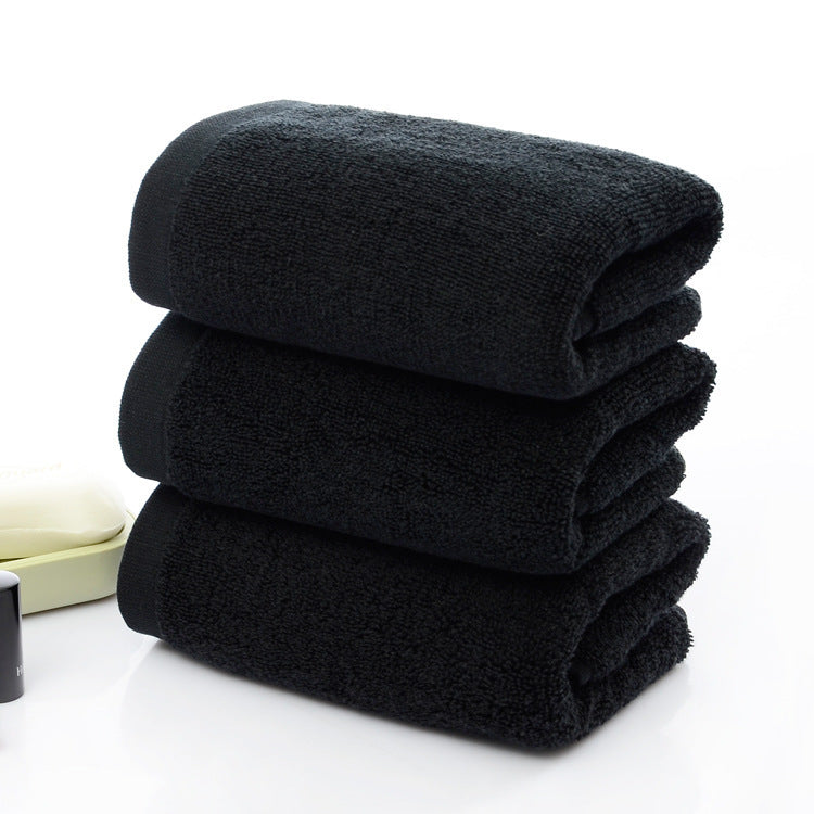 KTX-802771 Black Cotton Towels, 21 Strands, 35x75cm, Soft and Durable Material