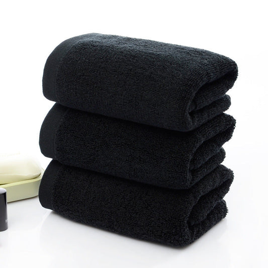 KTX-802771 Black Cotton Towels, 21 Strands, 35x75cm, Soft and Durable Material