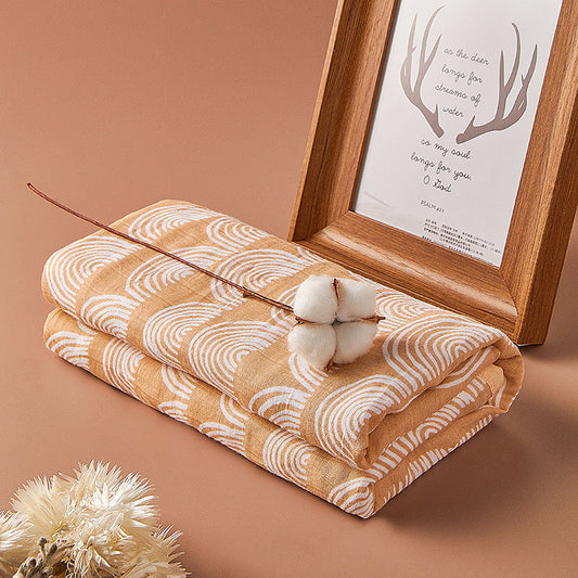 KTX-803027 Thin Sunscreen Gauze Swaddle Towel with Quilt for Kids, Pure Cotton, Unisex, 13 Months to 6 Years