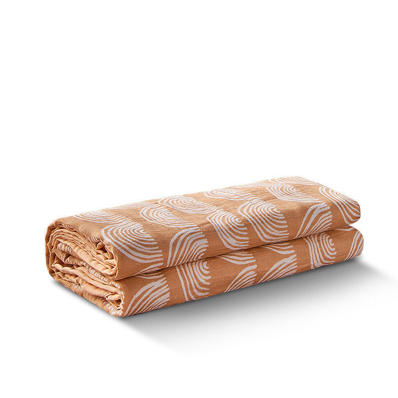 KTX-803027 Thin Sunscreen Gauze Swaddle Towel with Quilt for Kids, Pure Cotton, Unisex, 13 Months to 6 Years