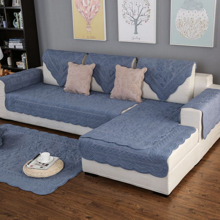 KTX-805331 Comfortable Pure Cotton Minimalist Sofa Cushion - Modern Design in Dark Army Green, Navy Blue, Khaki, Gray, and Black